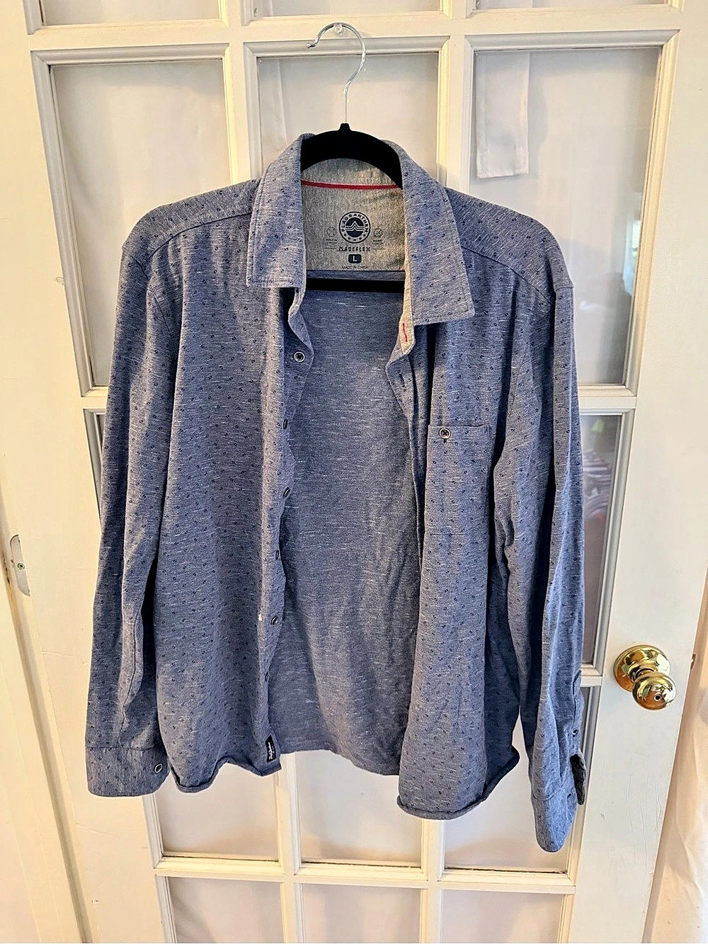 Faherty Legend Sweater Shirt Casual Button Down in Blue Size Large Like New